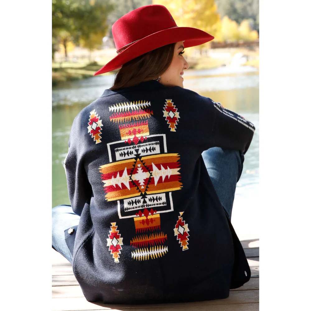 Cruel Denim Womens Aztec Print Knitted Cardigan - Image 3