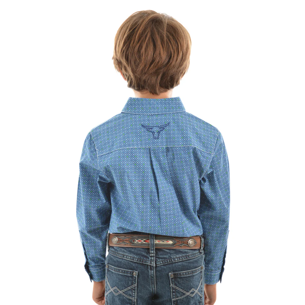 Pure Western Boys Rhett Print Long Sleeve Shirt - Image 3