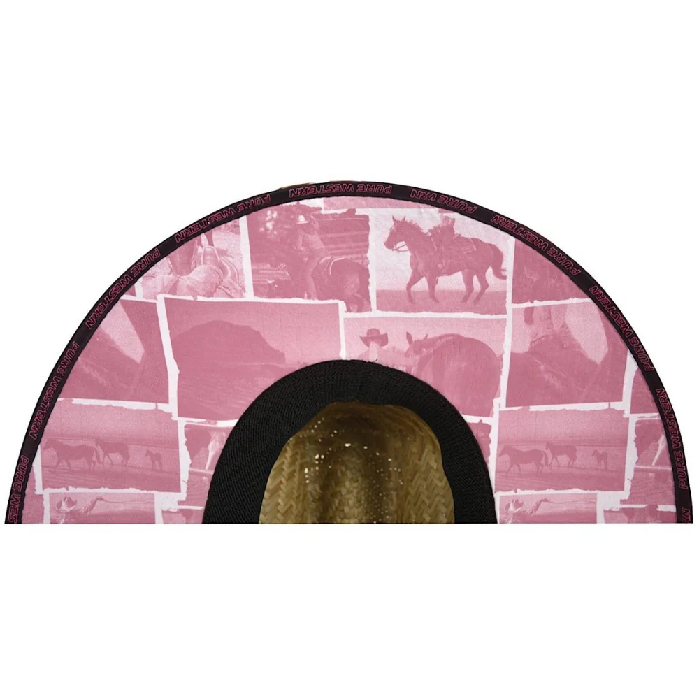 Pure Western Kids Rodeo Print Straw Hat - Image 4