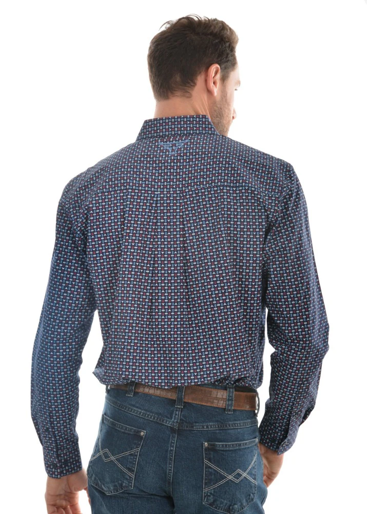 Pure Western Mens Steve Print Long Sleeve Shirt - Image 3