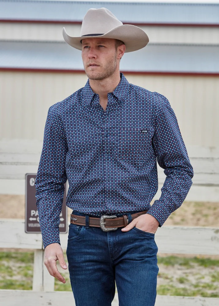 Pure Western Mens Steve Print Long Sleeve Shirt - Image 4