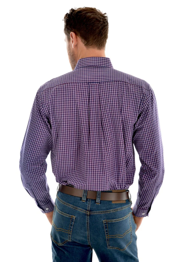 Thomas Cook Mens Henley Check Long Sleeve Shirt - Image 3