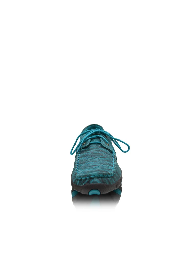 Twisted X Womens Driving Moc Blue Crinkle Lace Up Boot - Image 3